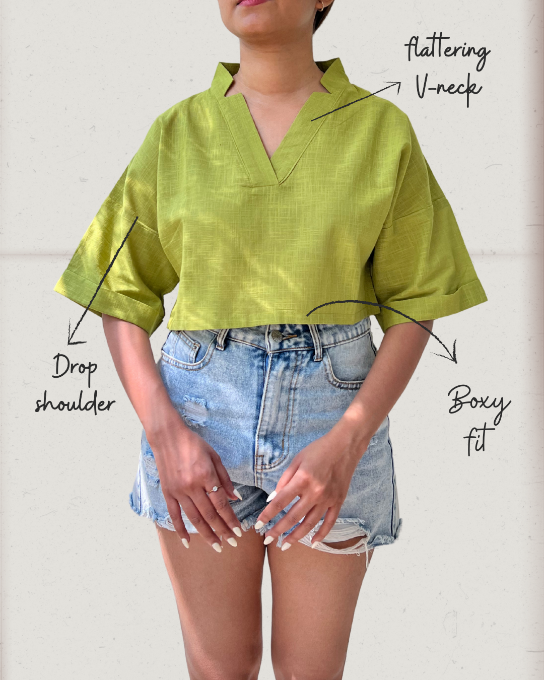 Olive Drizzle Crop Top