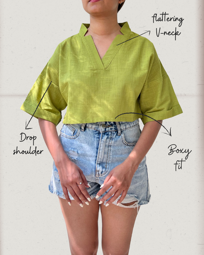 Olive Drizzle Crop Top