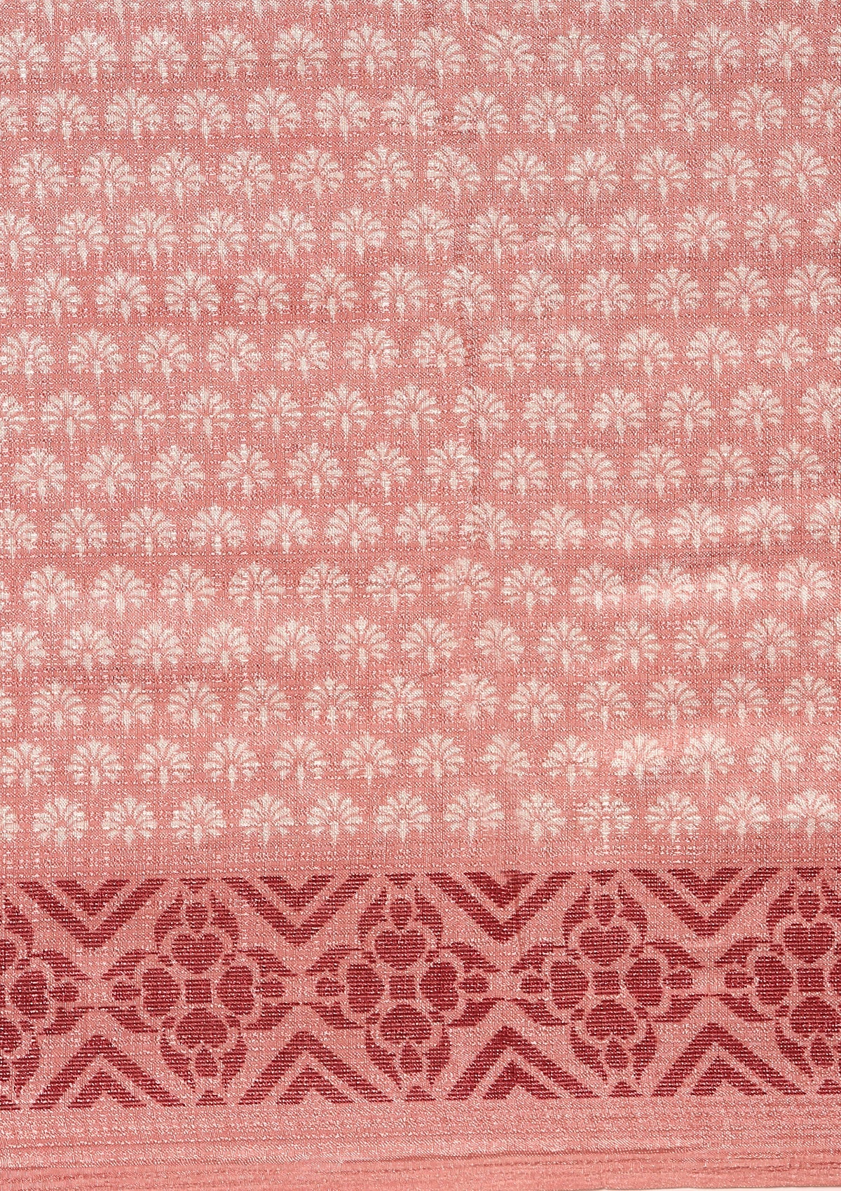 Dusty Pink Butti Printed Art Tussar Matka Silk Saree