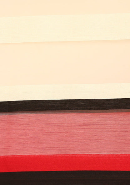 Multicolor Abstract Printed Chiffon Saree