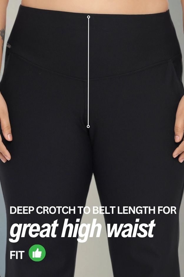 Plus Size Black Tummy Shaper Flare Pants