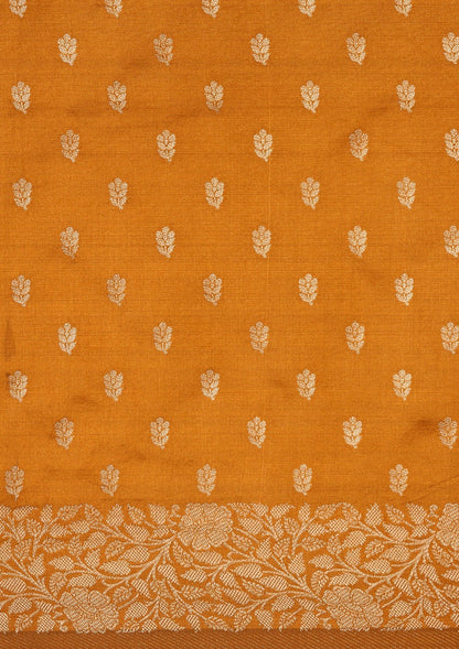 Mustard Butta Woven Tussar Saree