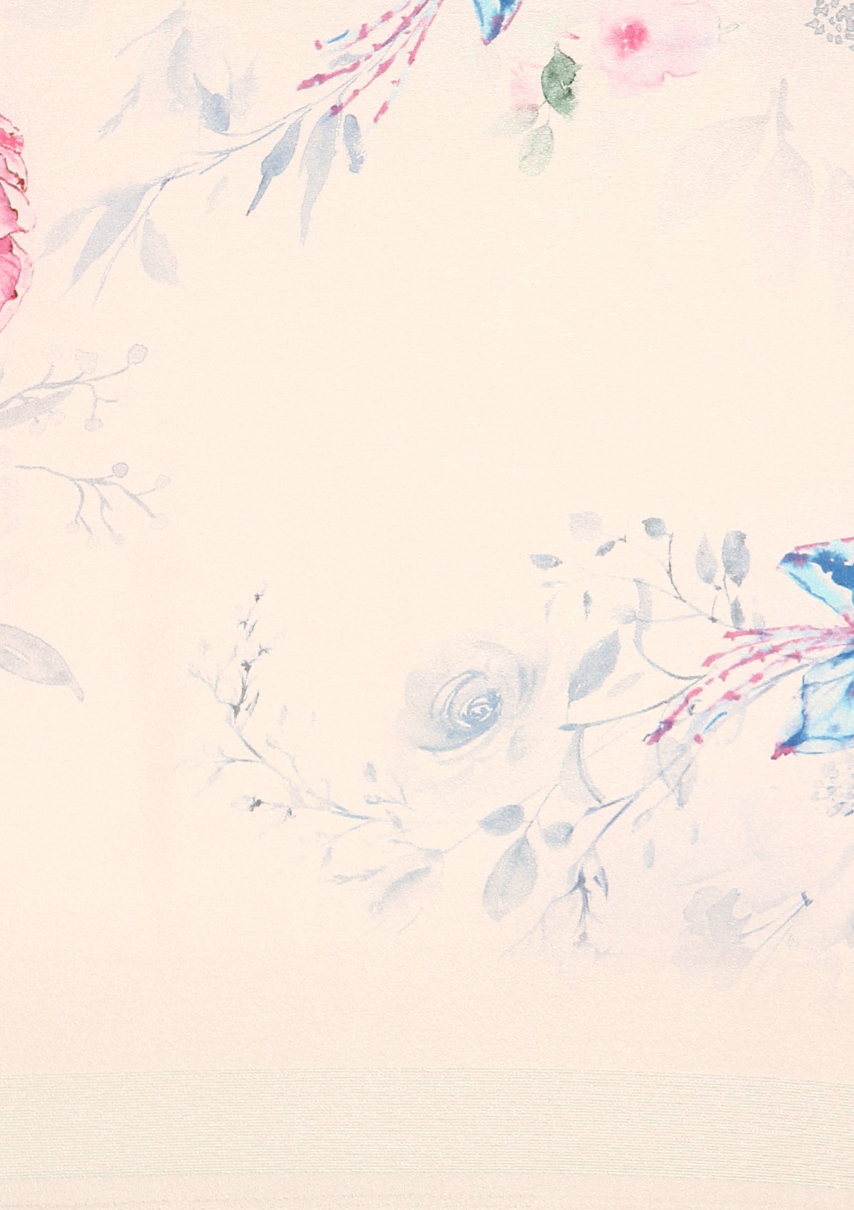 Lavender A/O Floral Printed Satin Saree