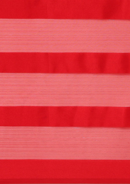 Red Striped Chiffon Saree