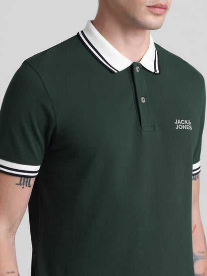 Polo Collar Pure Cotton Slim Fit T-shirt