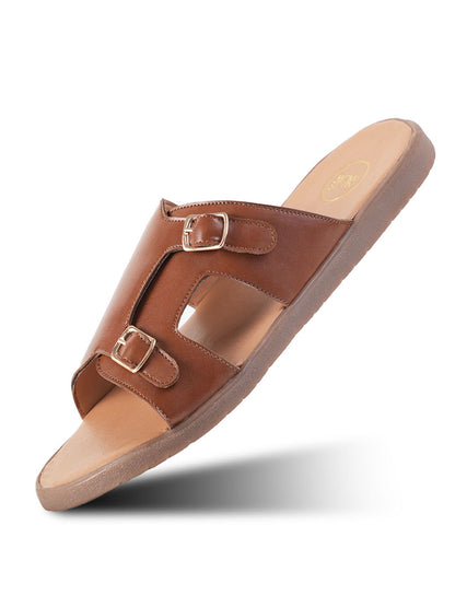 T-Rad Classic Double Monk Strap Sandals - Tan - UK 10 EU 44