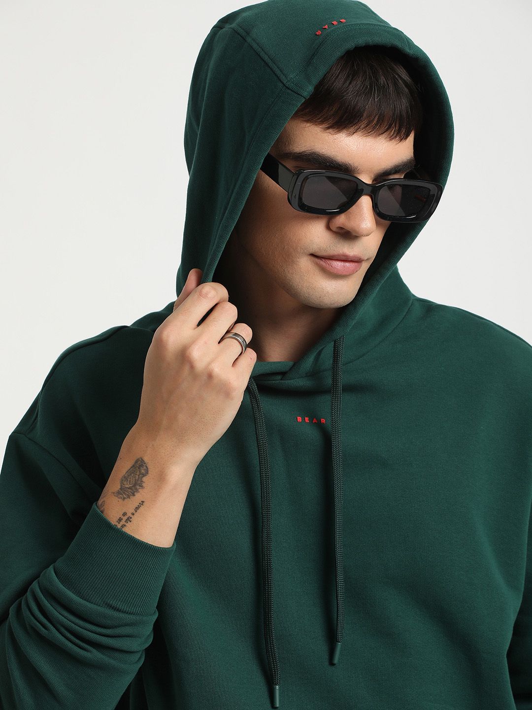 Hooded Pure Cotton Pullover Sweatshirt