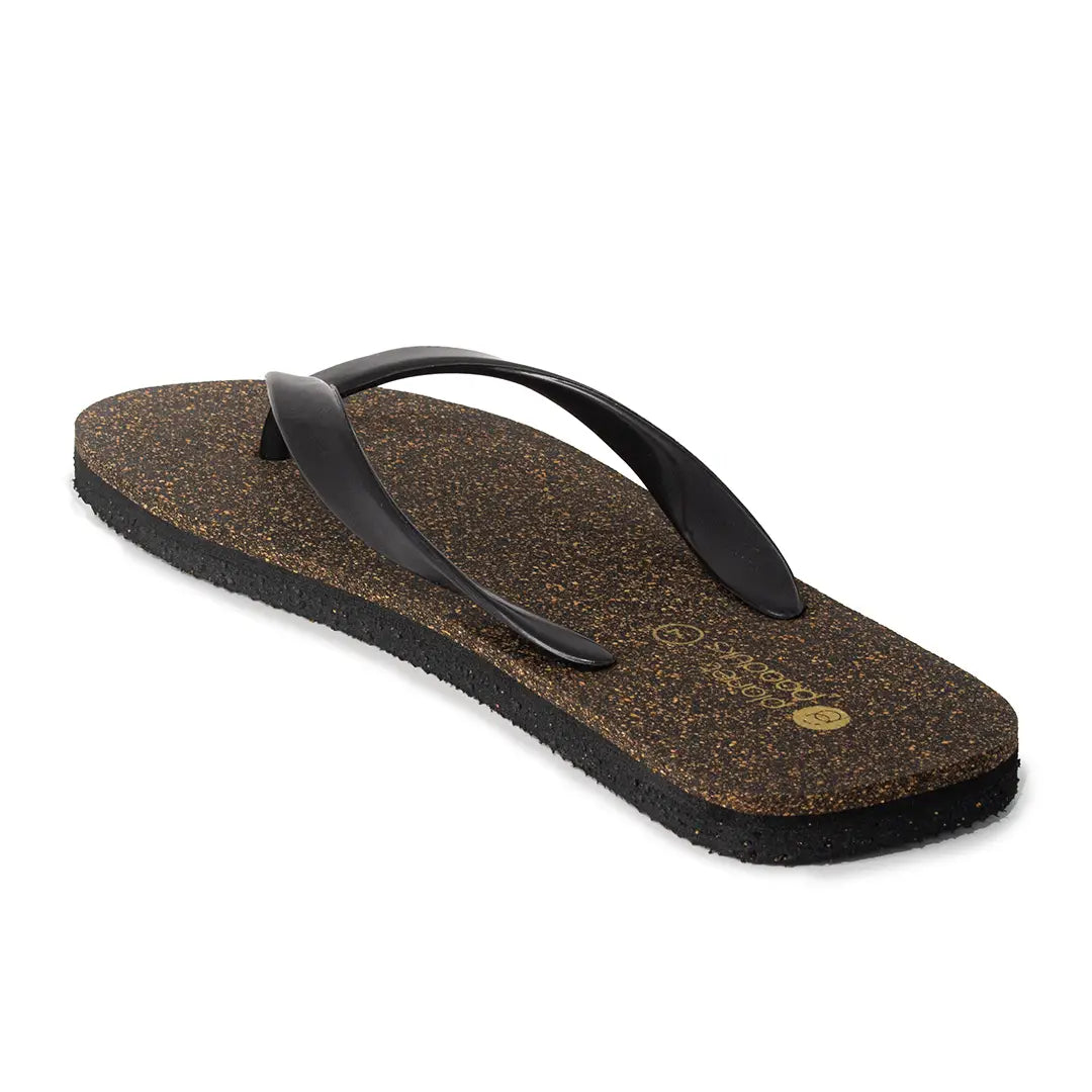 Exis Thong-Strap Cork Black Men Flip-Flops