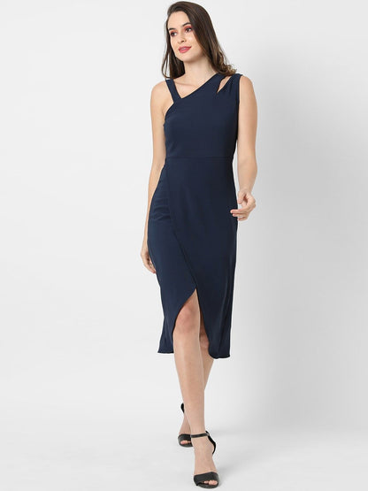 Navy Blue A-Line Dress