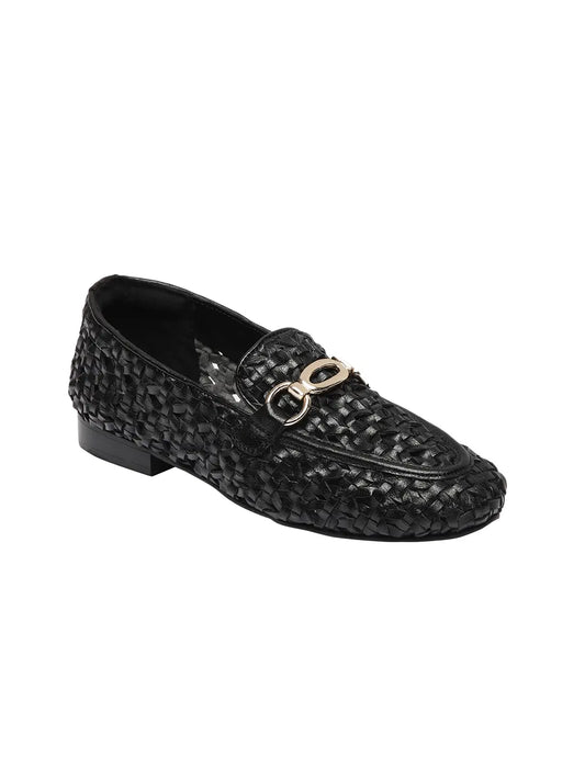 Cora Black Flat Loafers
