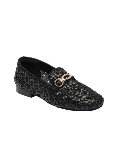 Cora Black Flat Loafers