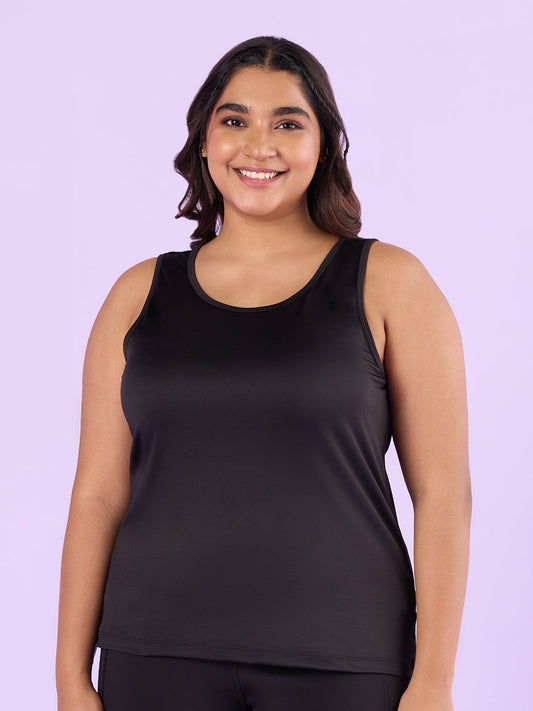PLUS SIZE BLACK KNITTED TANK TOP | XL - 6XL