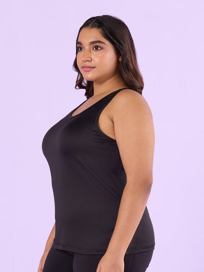 PLUS SIZE BLACK KNITTED TANK TOP | XL - 6XL