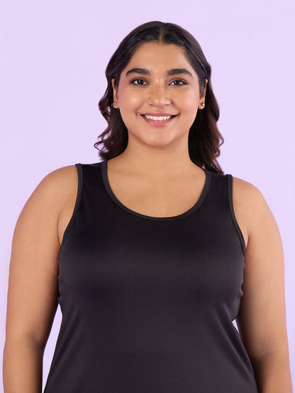 PLUS SIZE BLACK KNITTED TANK TOP | XL - 6XL
