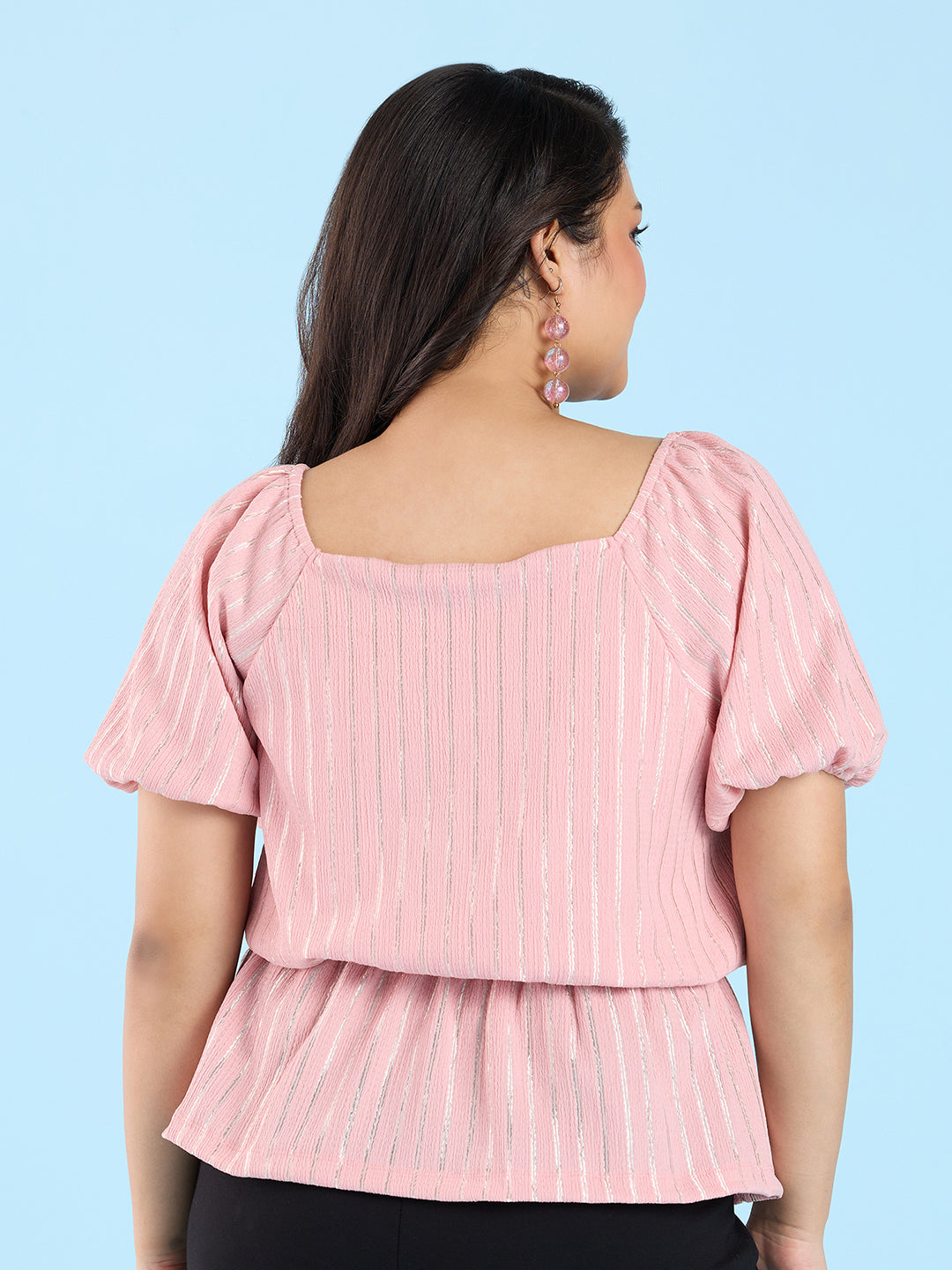 PLUS SIZE DUSTY PINK LUREX TOP | XL - 6XL