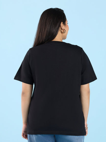 PLUS SIZE JET BLACK V NECK T-SHIRT | XL - 6XL