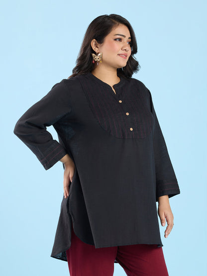 PLUS SIZE SOLID SLUB KURTI | XL - 6XL