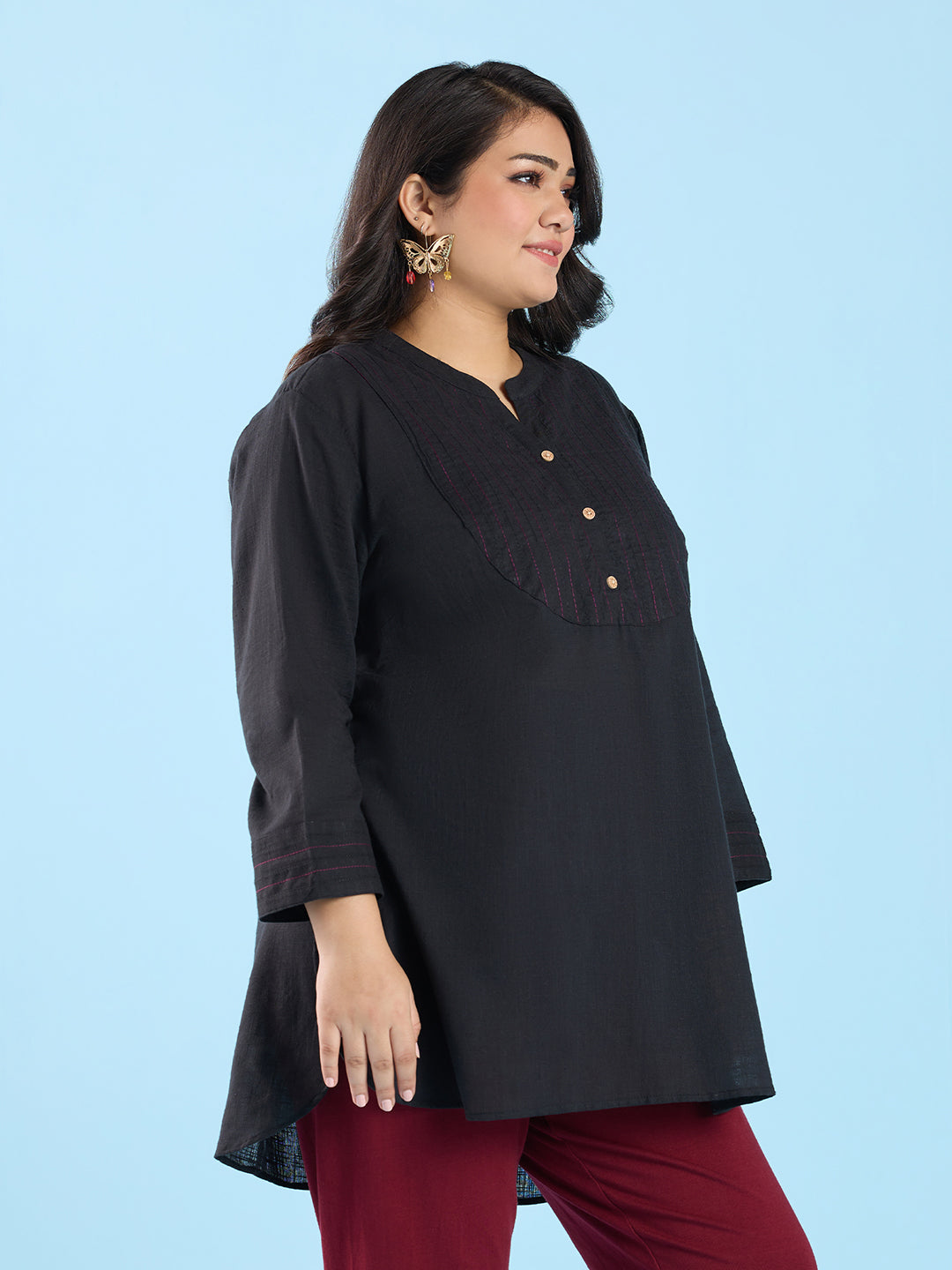 PLUS SIZE SOLID SLUB KURTI | XL - 6XL