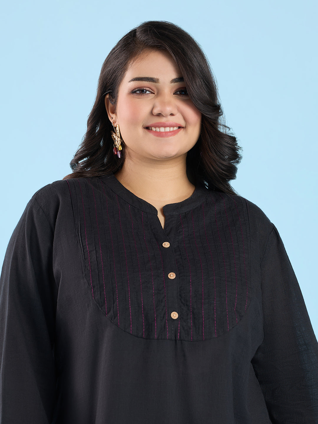 PLUS SIZE SOLID SLUB KURTI | XL - 6XL