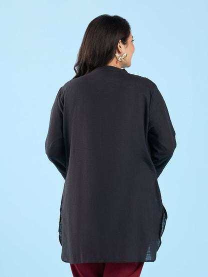 PLUS SIZE SOLID SLUB KURTI | XL - 6XL