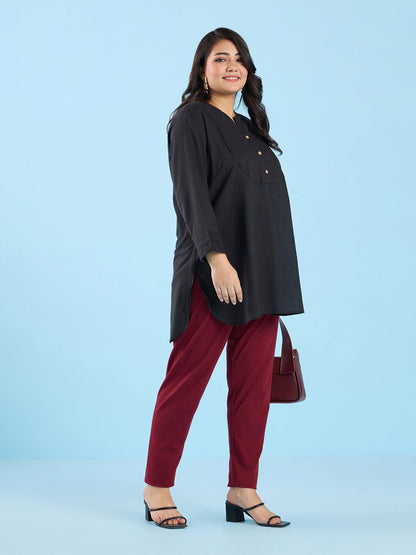 PLUS SIZE SOLID SLUB KURTI | XL - 6XL