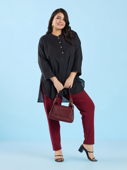 PLUS SIZE SOLID SLUB KURTI | XL - 6XL
