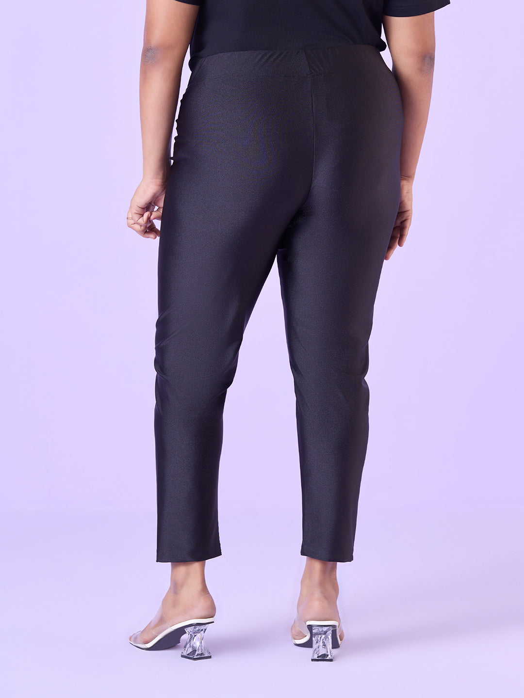 PLUS SIZE NYLON KNIT STRETCH SHIMMER LEGGINGS | XL - 6XL