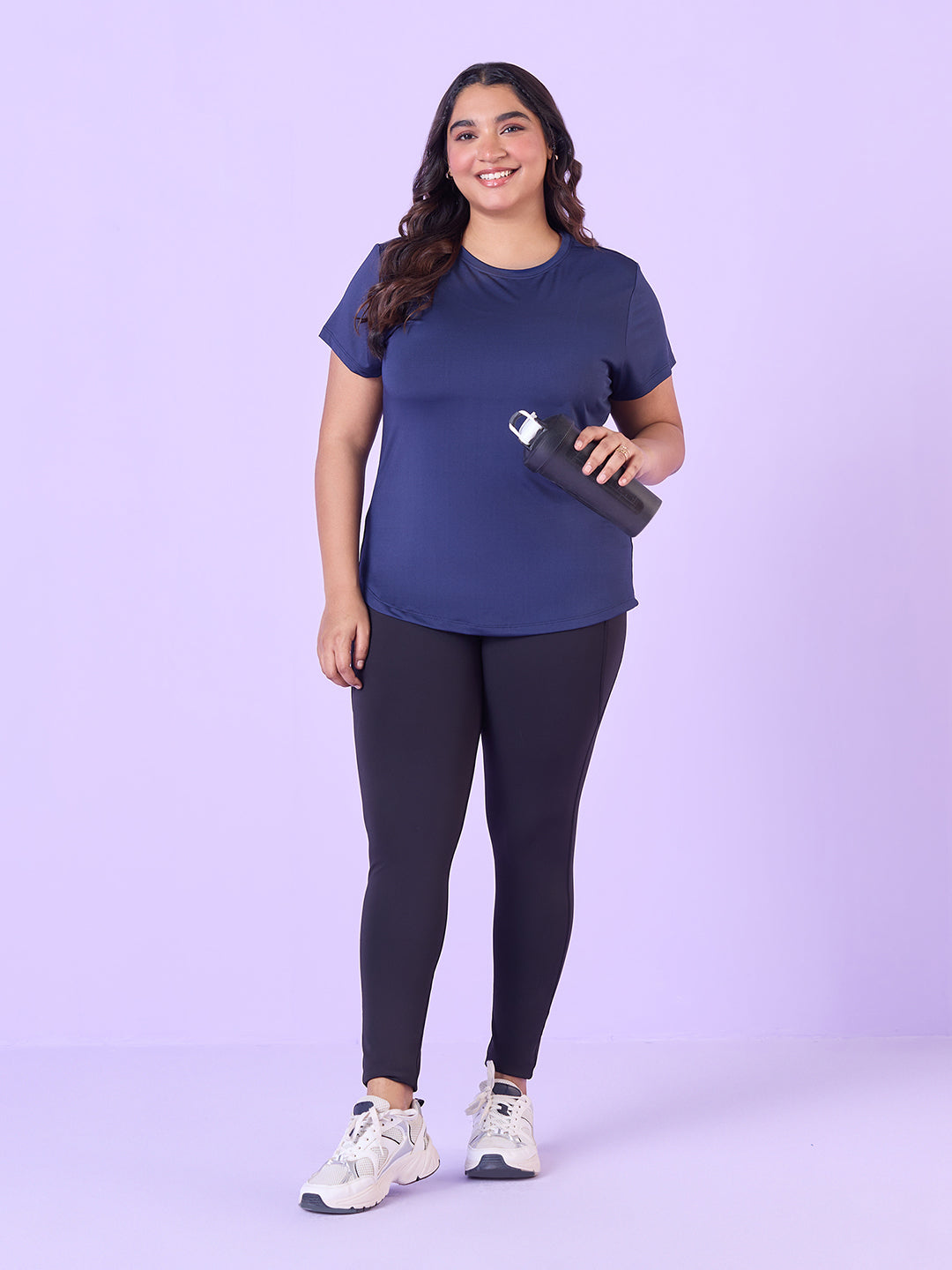 PLUS SIZE INDIGO BLUE STRETCHABLE T-SHIRT WITH POCKETS | XL - 6XL