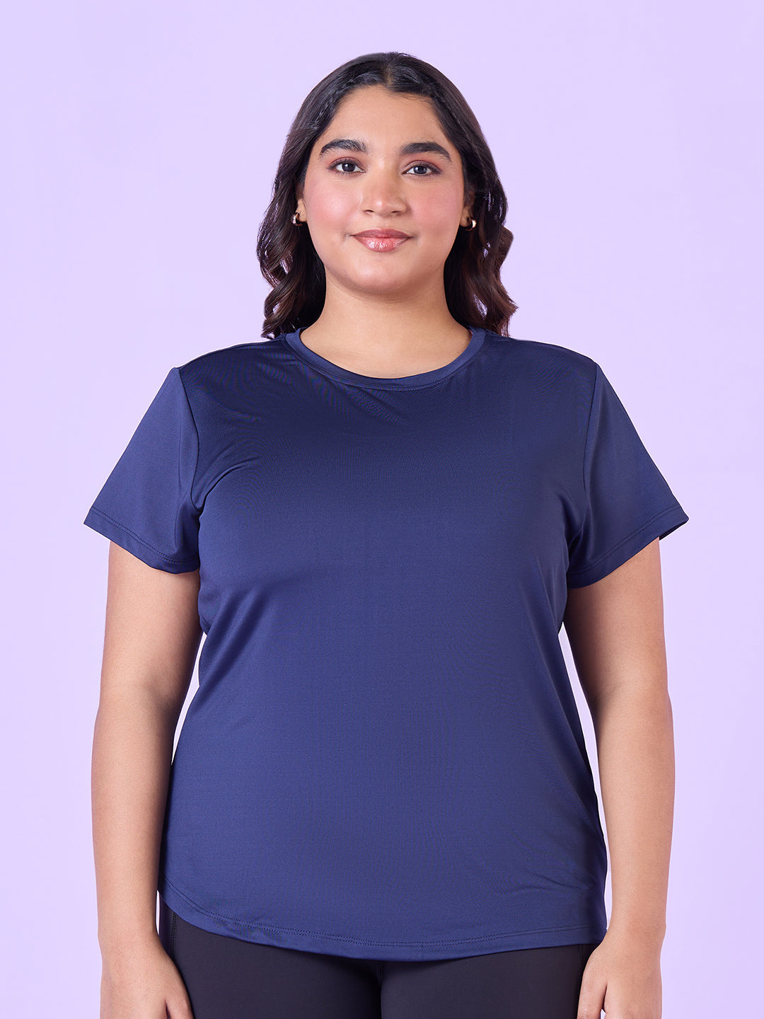 PLUS SIZE INDIGO BLUE STRETCHABLE T-SHIRT WITH POCKETS | XL - 6XL