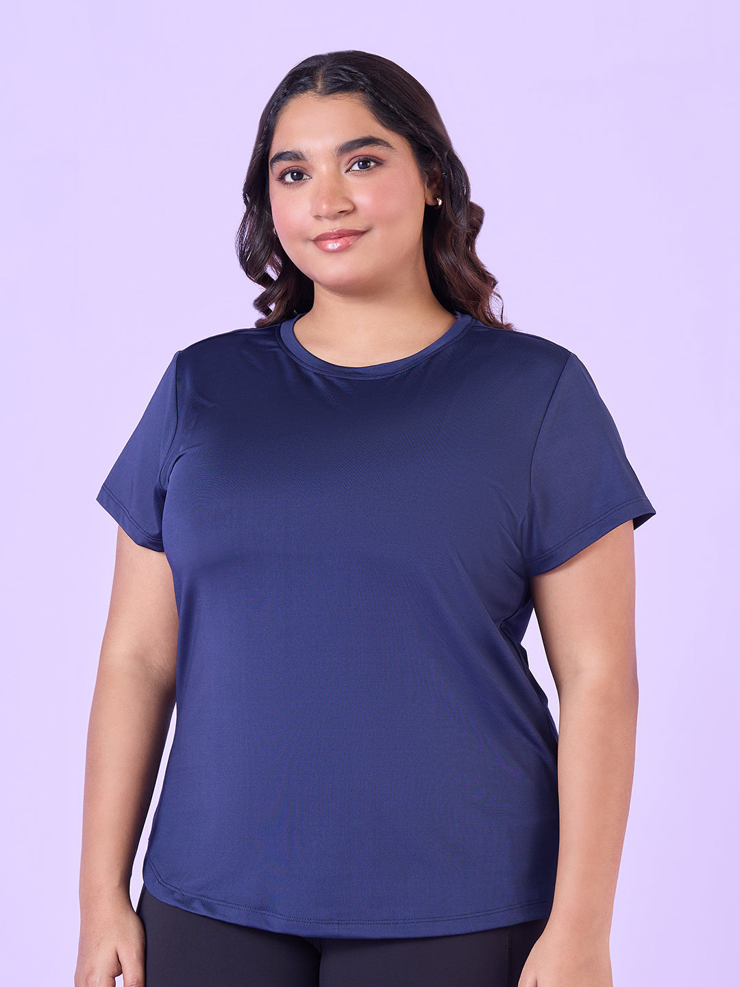PLUS SIZE INDIGO BLUE STRETCHABLE T-SHIRT WITH POCKETS | XL - 6XL