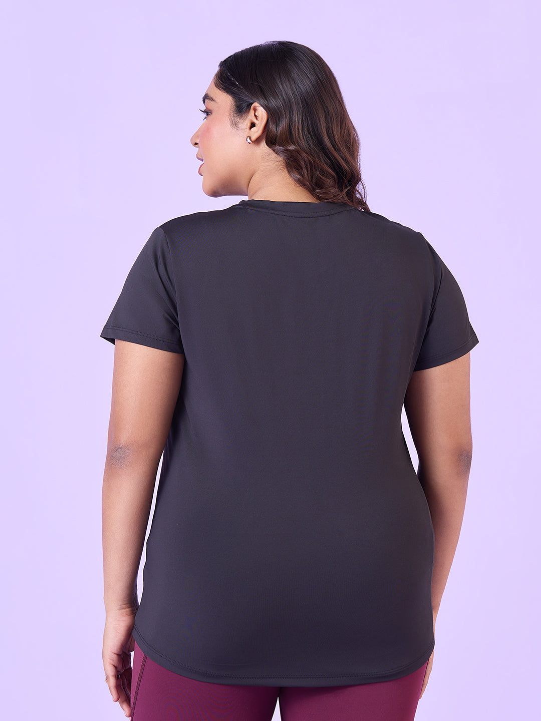 PLUS SIZE JET BLACK STRETCHABLE T-SHIRT WITH POCKETS | XL - 6XL