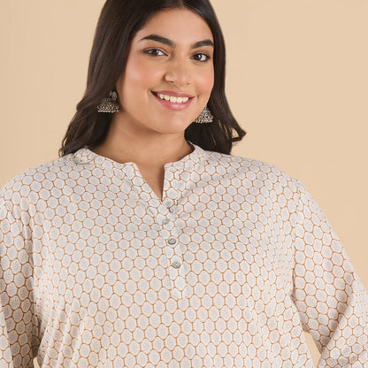 PLUS SIZE PRINTED COTTON KURTI | XL - 6XL