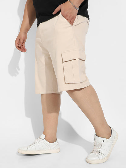 Beige Cargo Shorts