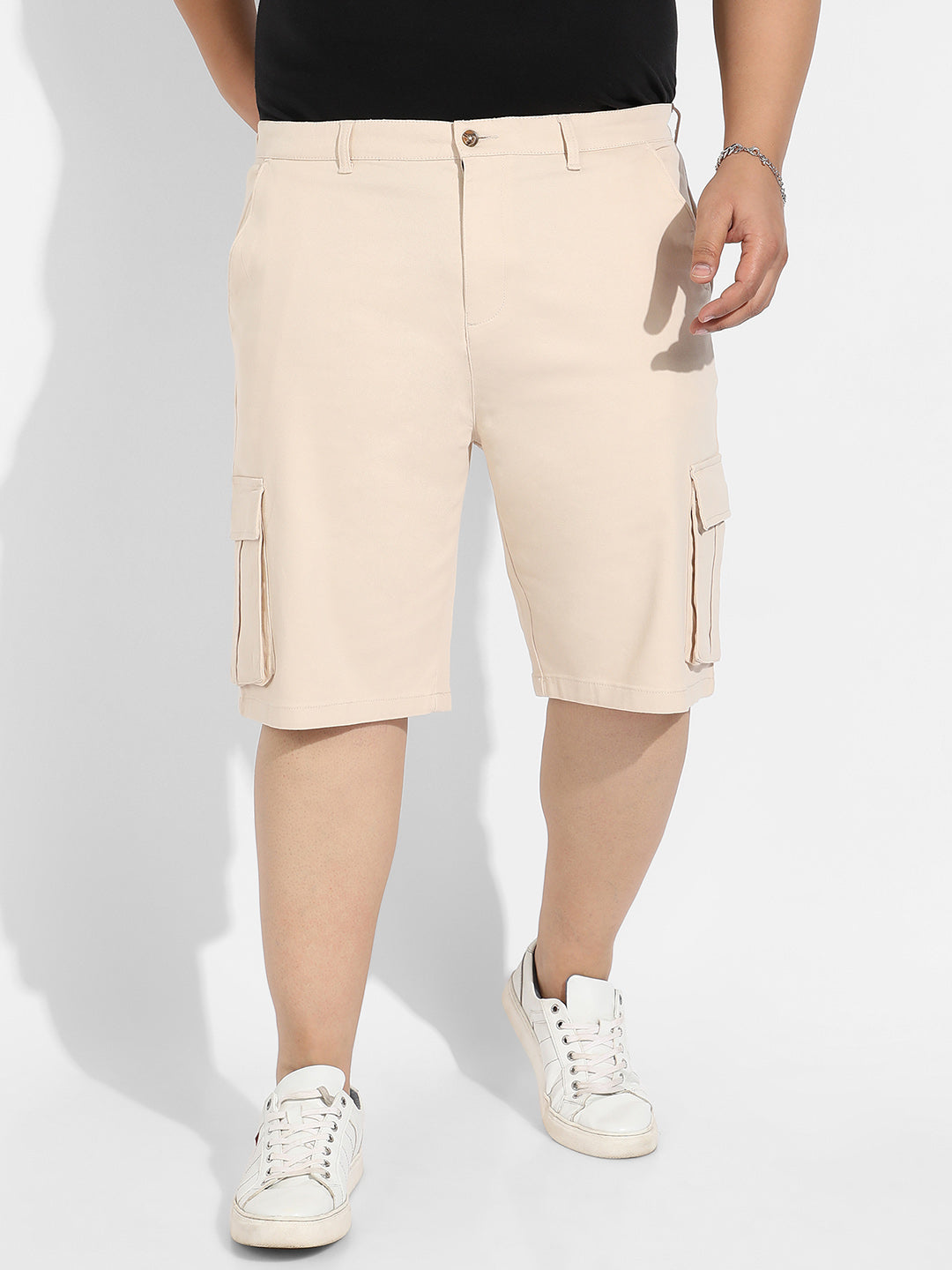 Beige Cargo Shorts