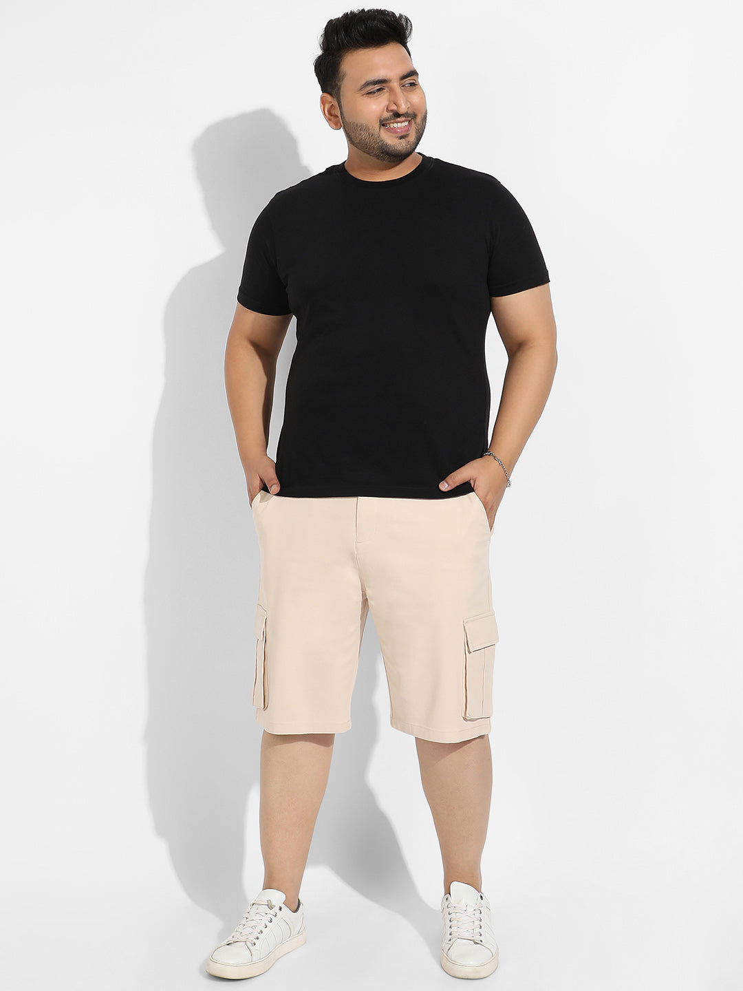 Beige Cargo Shorts