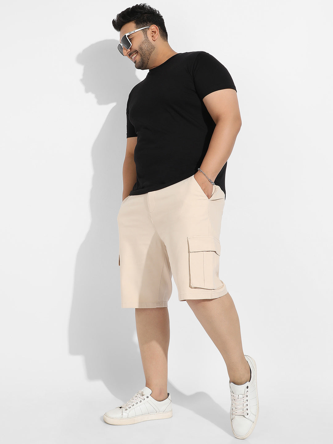 Beige Cargo Shorts