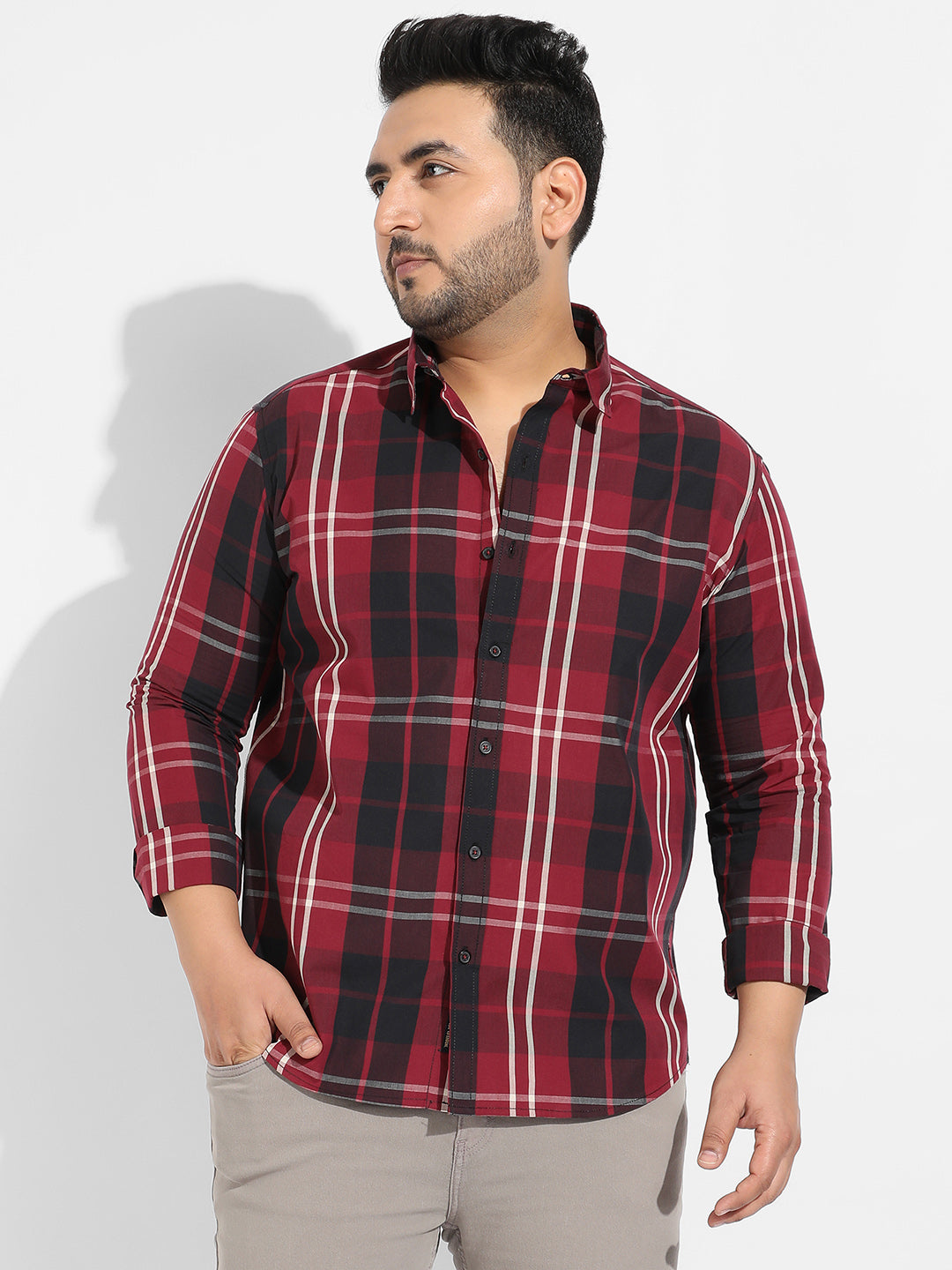 Plaid Red Cotton Shirt