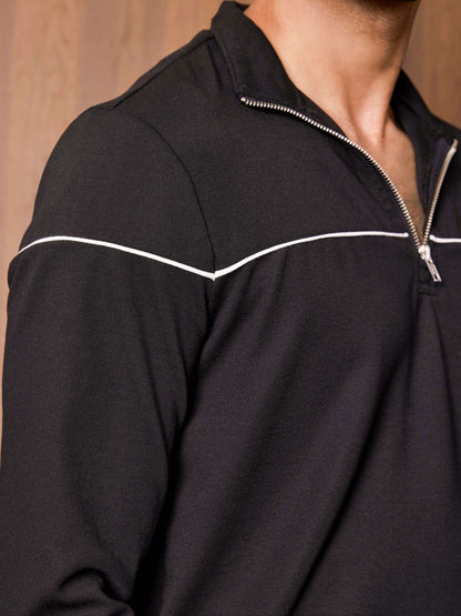 Transit Quarter Zip Pullover - Black