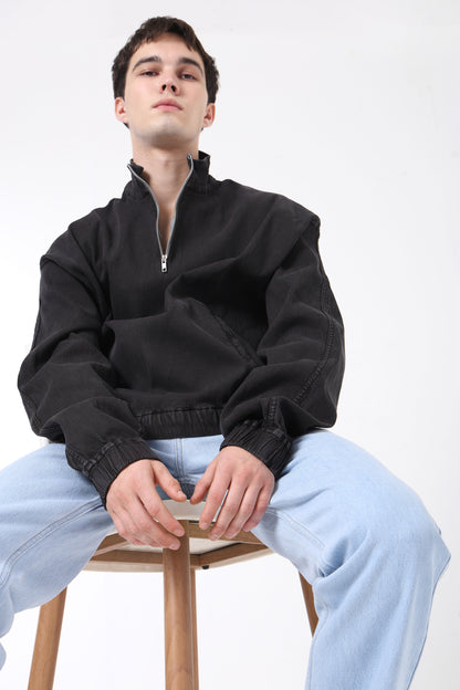 Corduroy Alpine Pullover - Black