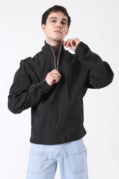 Corduroy Alpine Pullover - Black