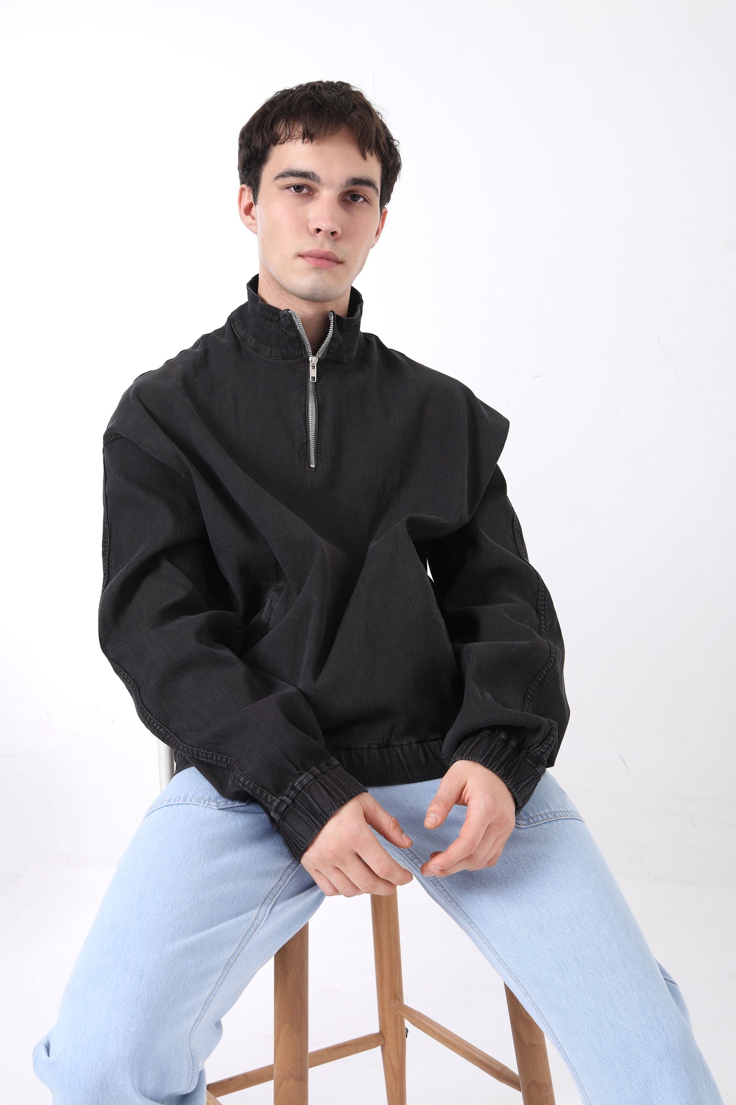 Corduroy Alpine Pullover - Black