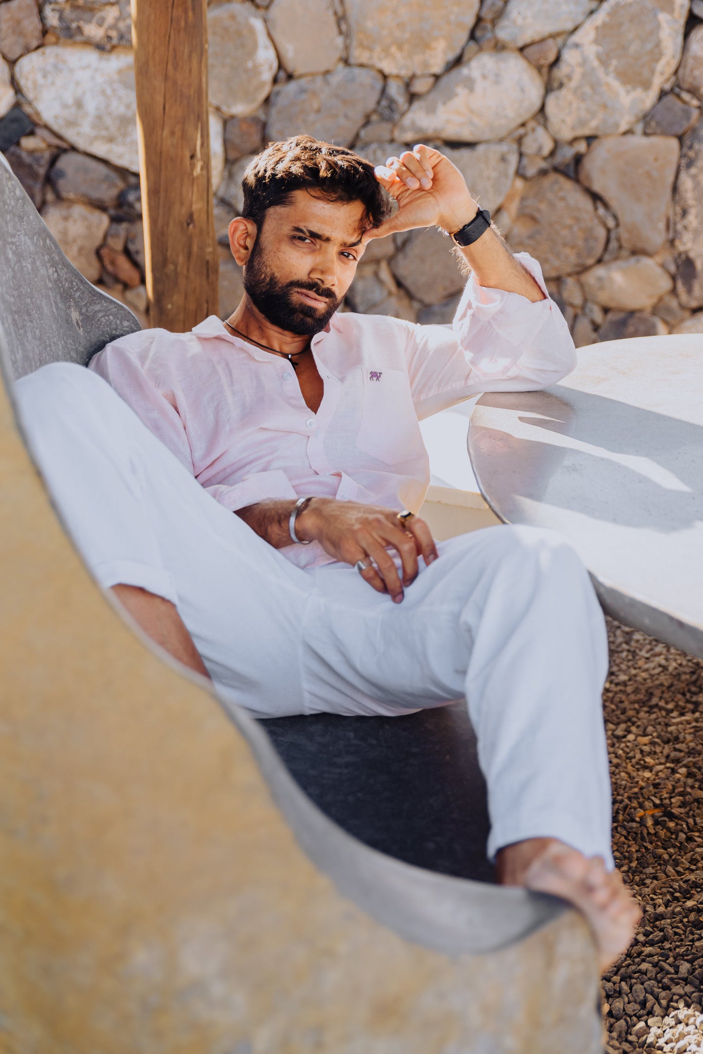 Pink Onyx Pure Linen Shirt