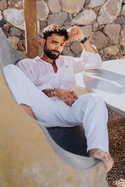 Pink Onyx Pure Linen Shirt