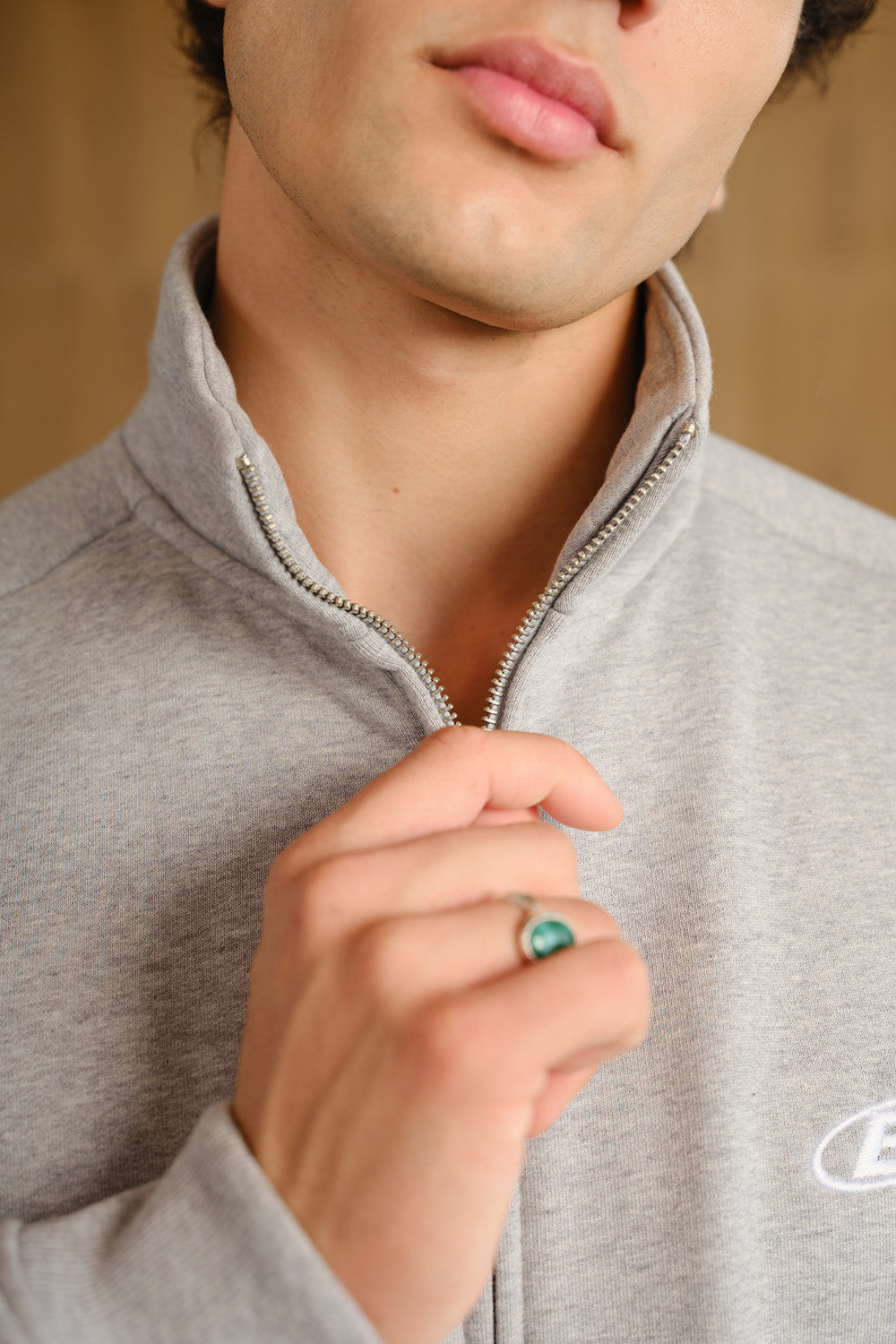 Ash Drift High Neck Zipper Jacket