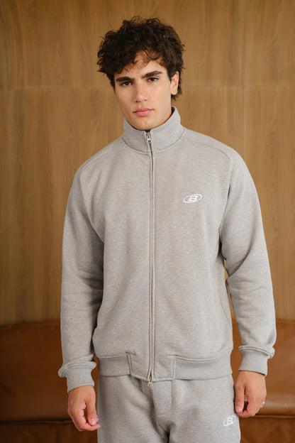 Ash Drift High Neck Zipper Jacket