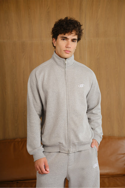 Ash Drift High Neck Zipper Jacket