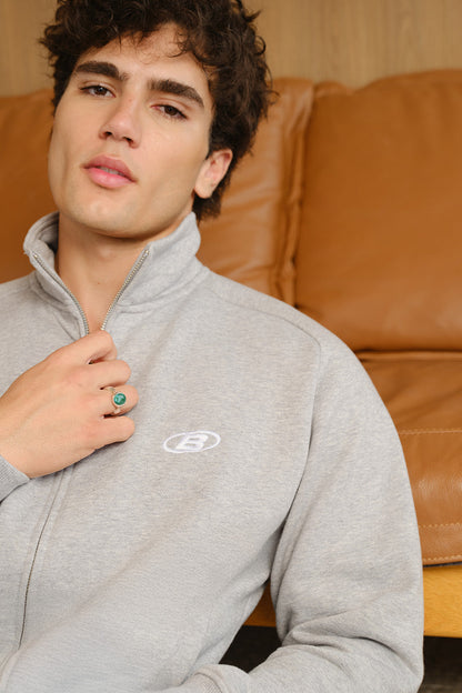 Ash Drift High Neck Zipper Jacket