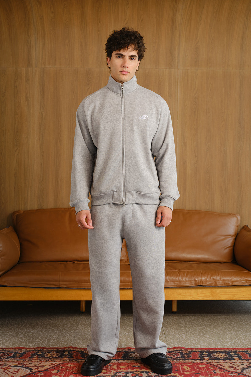 Ash Drift High Neck Zipper Jacket