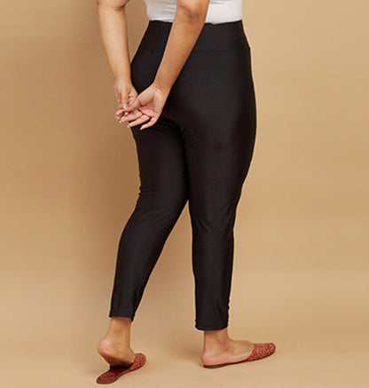 PLUS SIZE NYLON KNIT STRETCH SHIMMER LEGGINGS | XL - 6XL