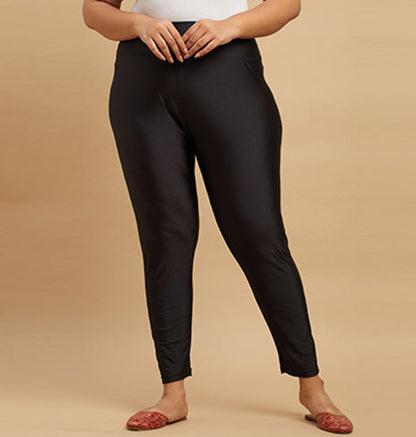 PLUS SIZE NYLON KNIT STRETCH SHIMMER LEGGINGS | XL - 6XL